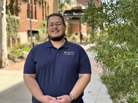 Jacob Ishak-Boushaki, a software engineering major and co-chair of Hack Arizona at the University of Arizona College of Engineering.